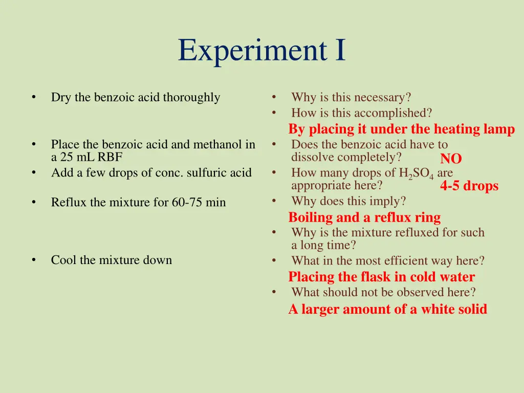 experiment i