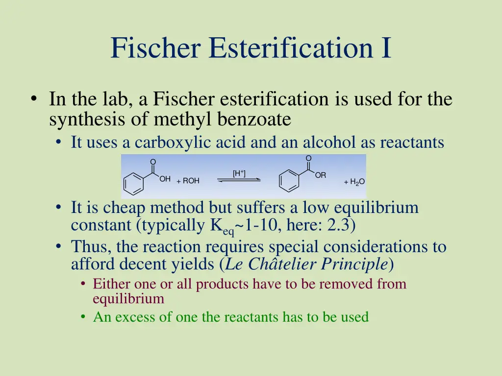 fischer esterification i