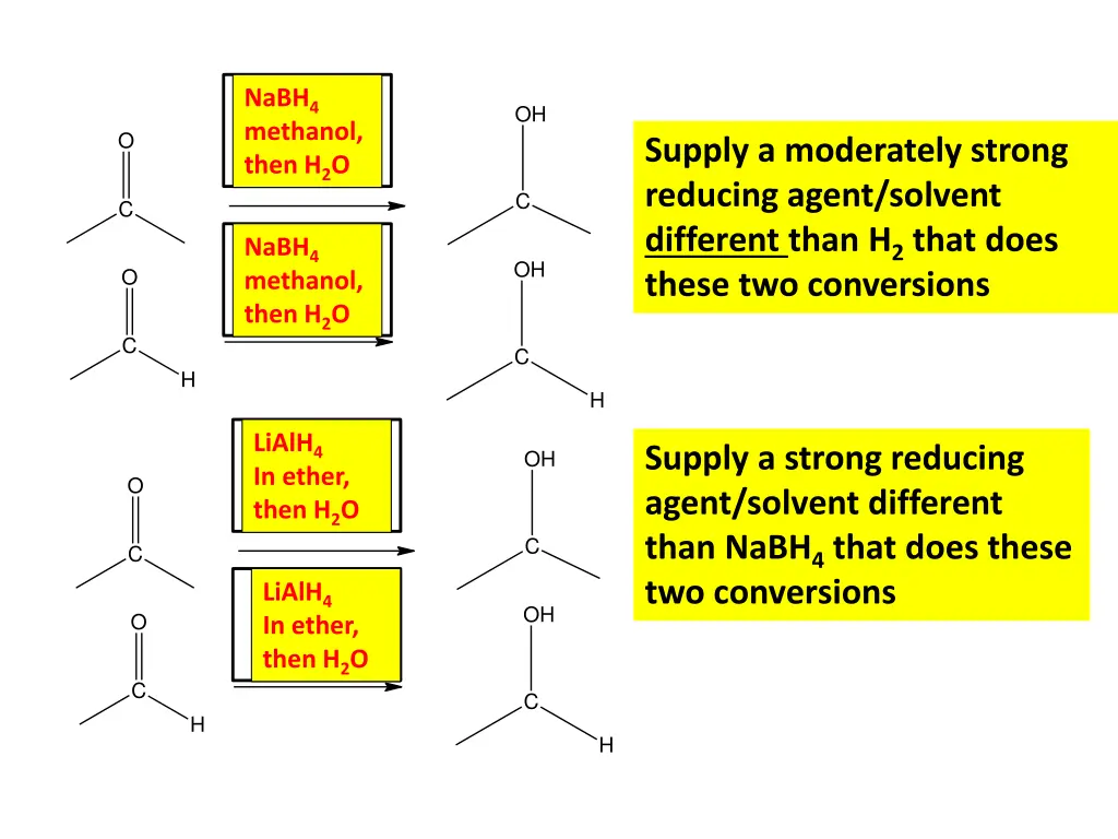 nabh 4 methanol then h 2 o