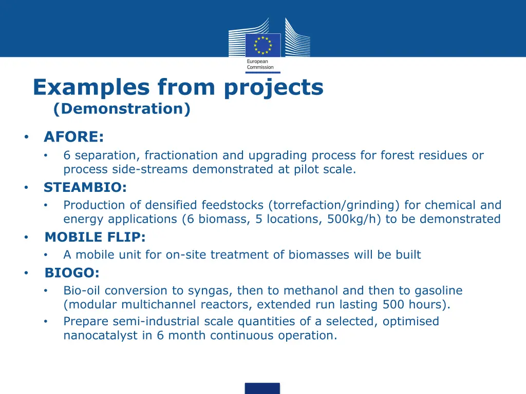 examples from projects demonstration