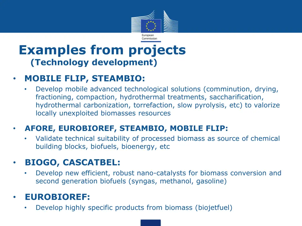 examples from projects technology development