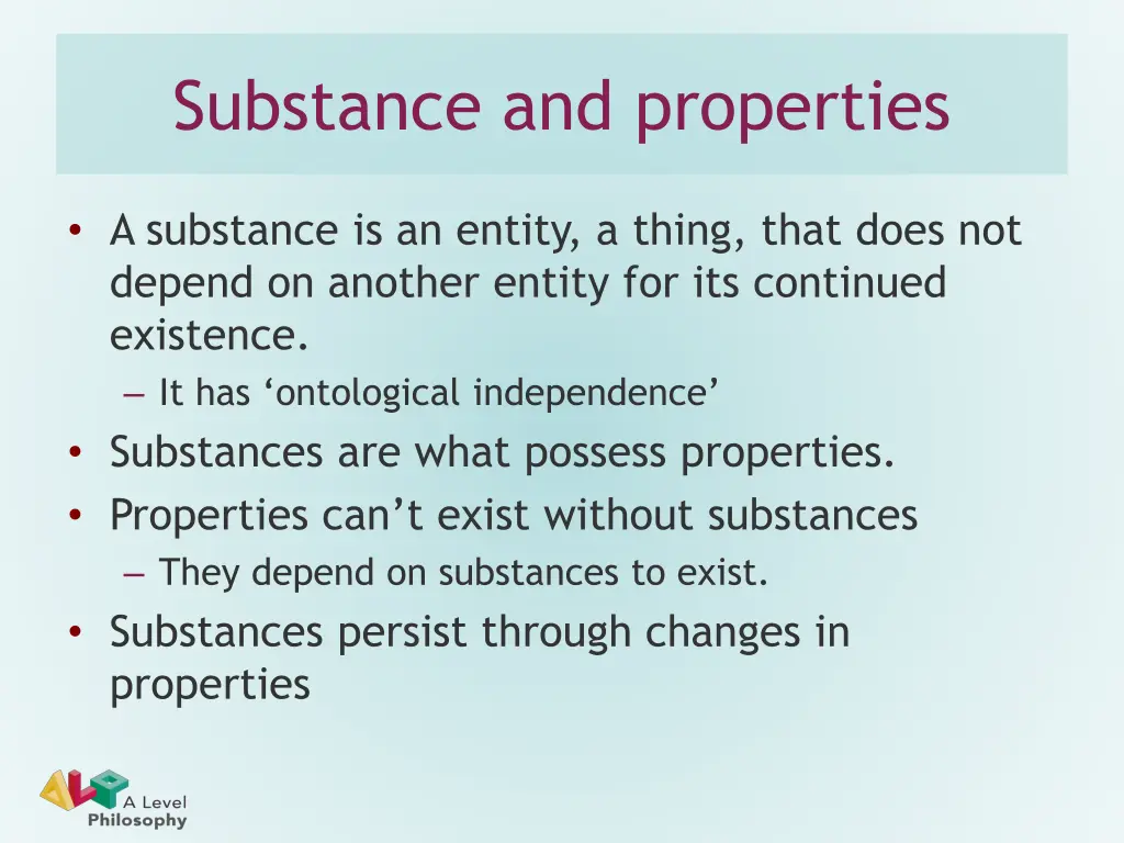 substance and properties