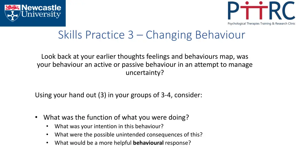 skills practice 3 changing behaviour