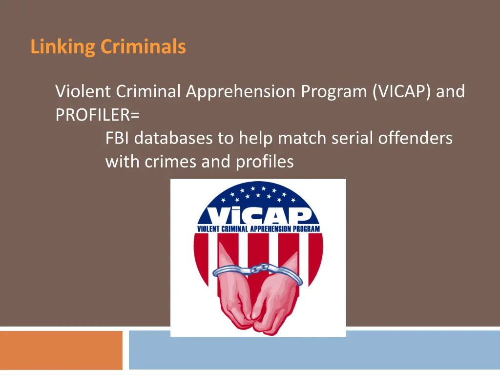 linking criminals violent criminal apprehension