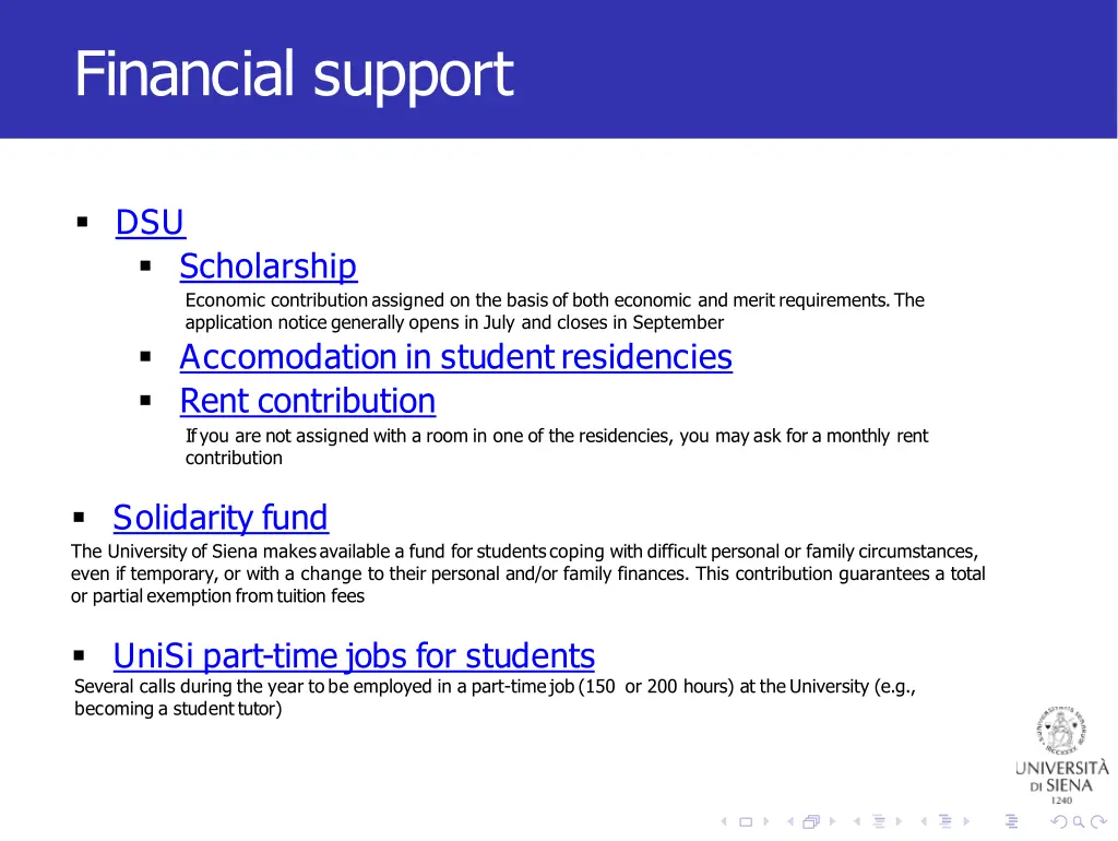 financial support