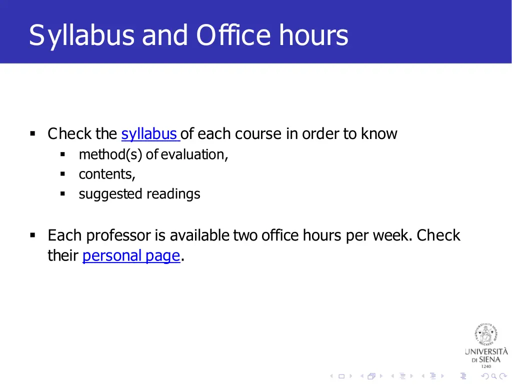 syllabus and office hours