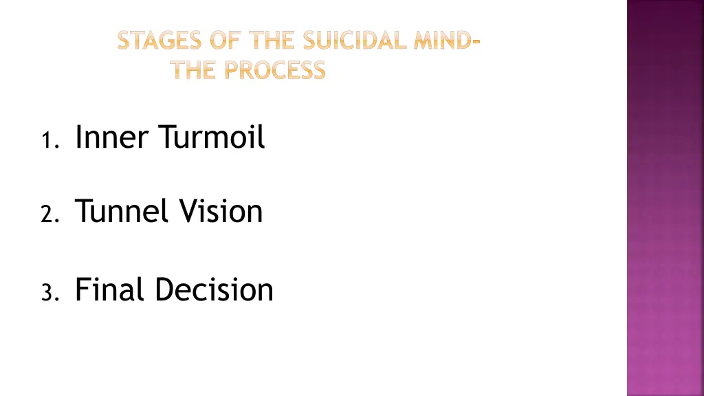 stages of the suicidal mind the process