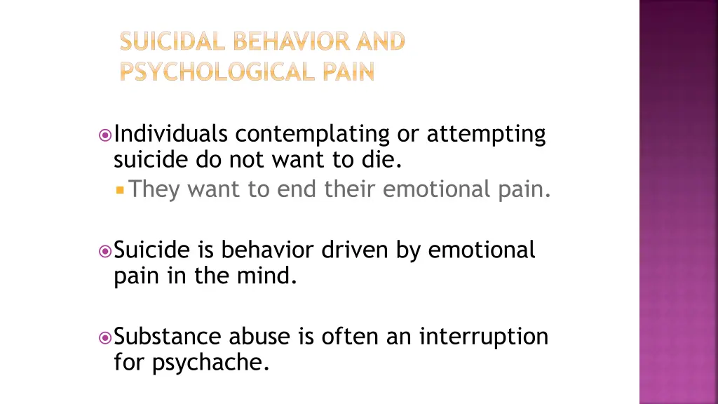 suicidal behavior and psychological pain