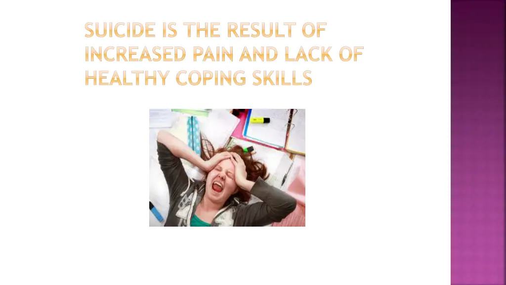 suicide is the result of increased pain and lack