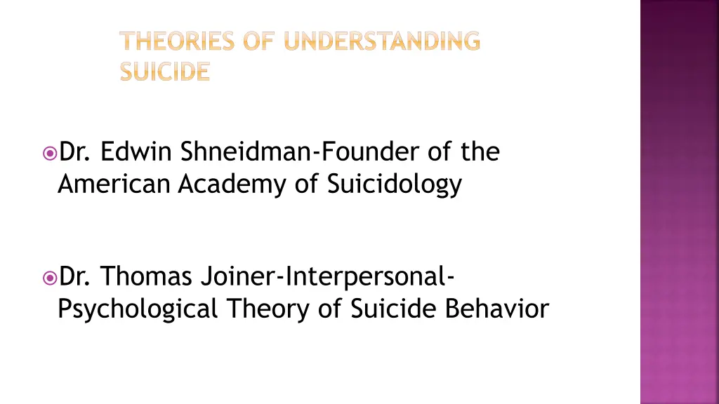 theories of understanding suicide