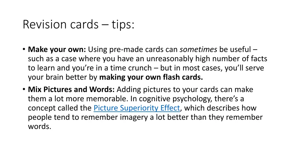 revision cards tips