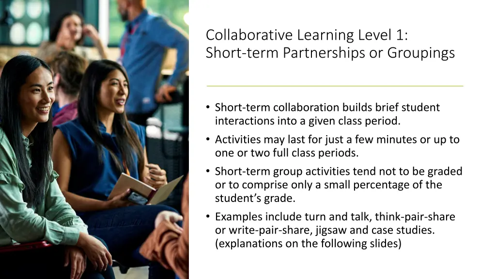 collaborative learning level 1 short term