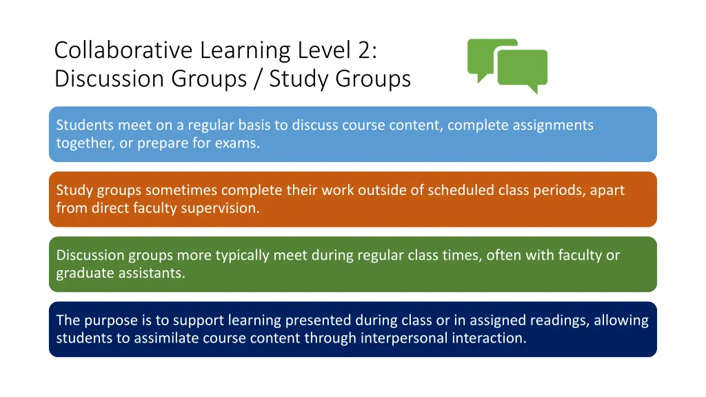 collaborative learning level 2 discussion groups