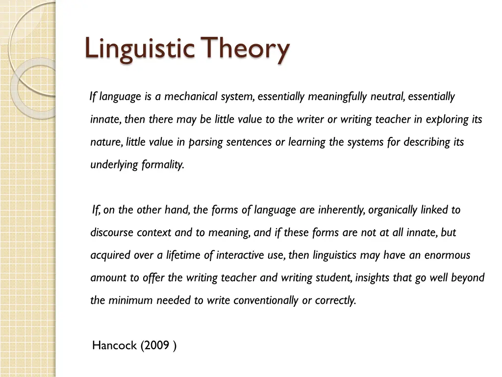 linguistic theory 1