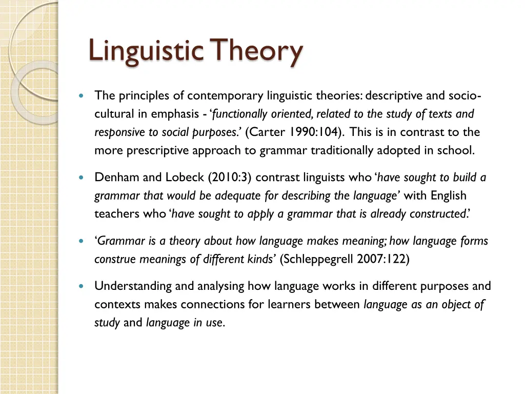 linguistic theory 2