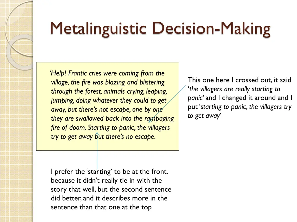 metalinguistic decision making 1