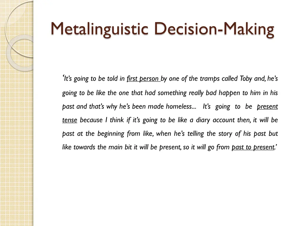 metalinguistic decision making