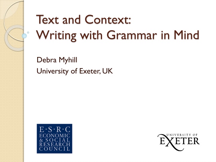 text and context writing with grammar in mind