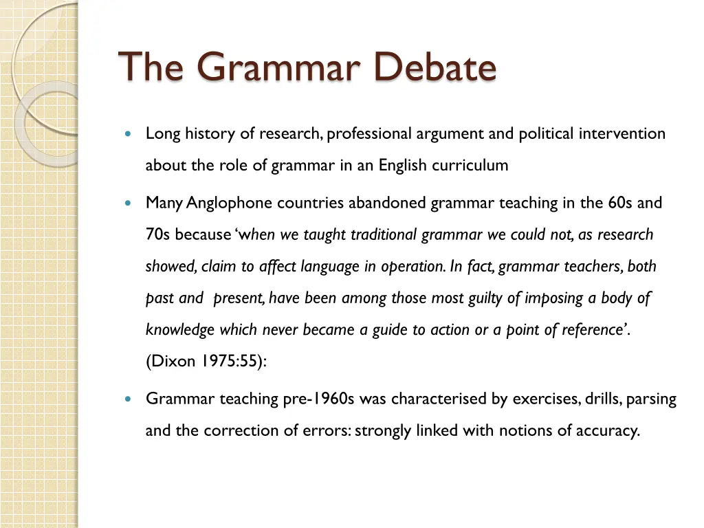 the grammar debate