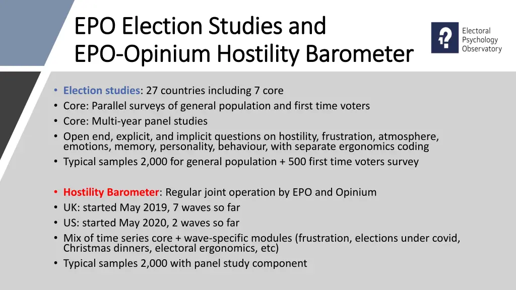 epo election studies and epo election studies