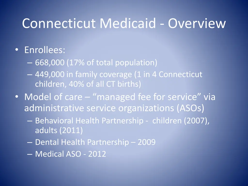 connecticut medicaid overview