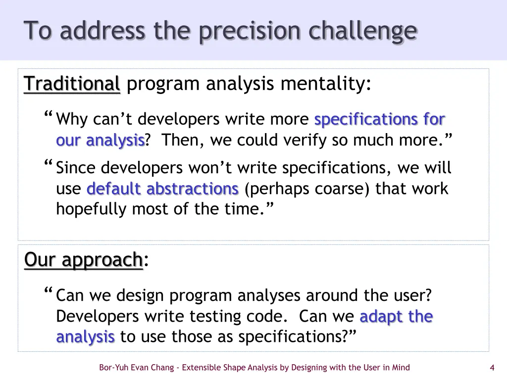 to address the precision challenge