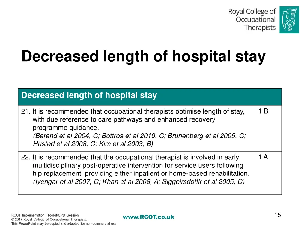 decreased length of hospital stay