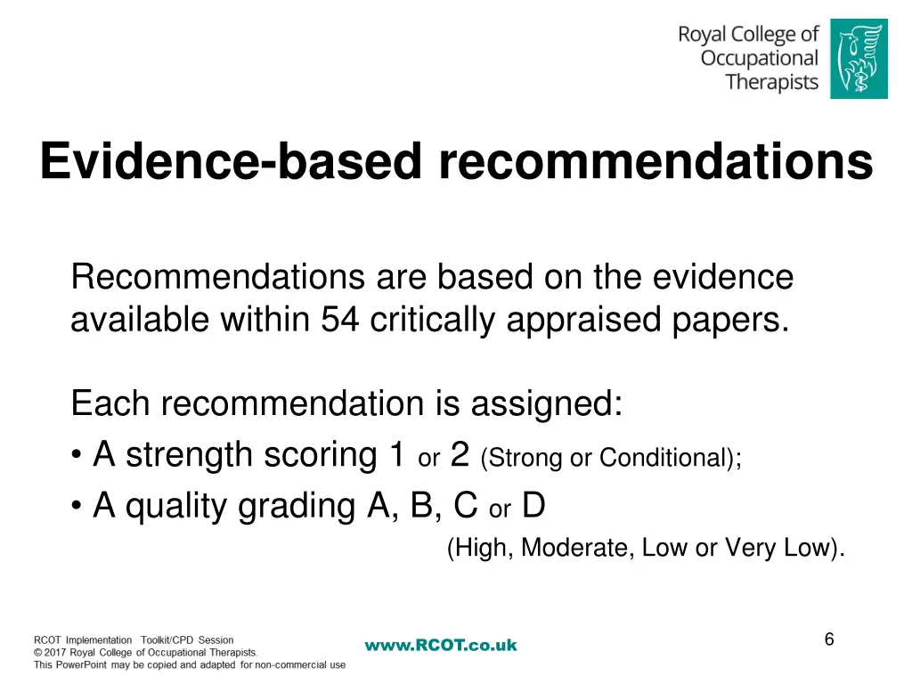 evidence based recommendations