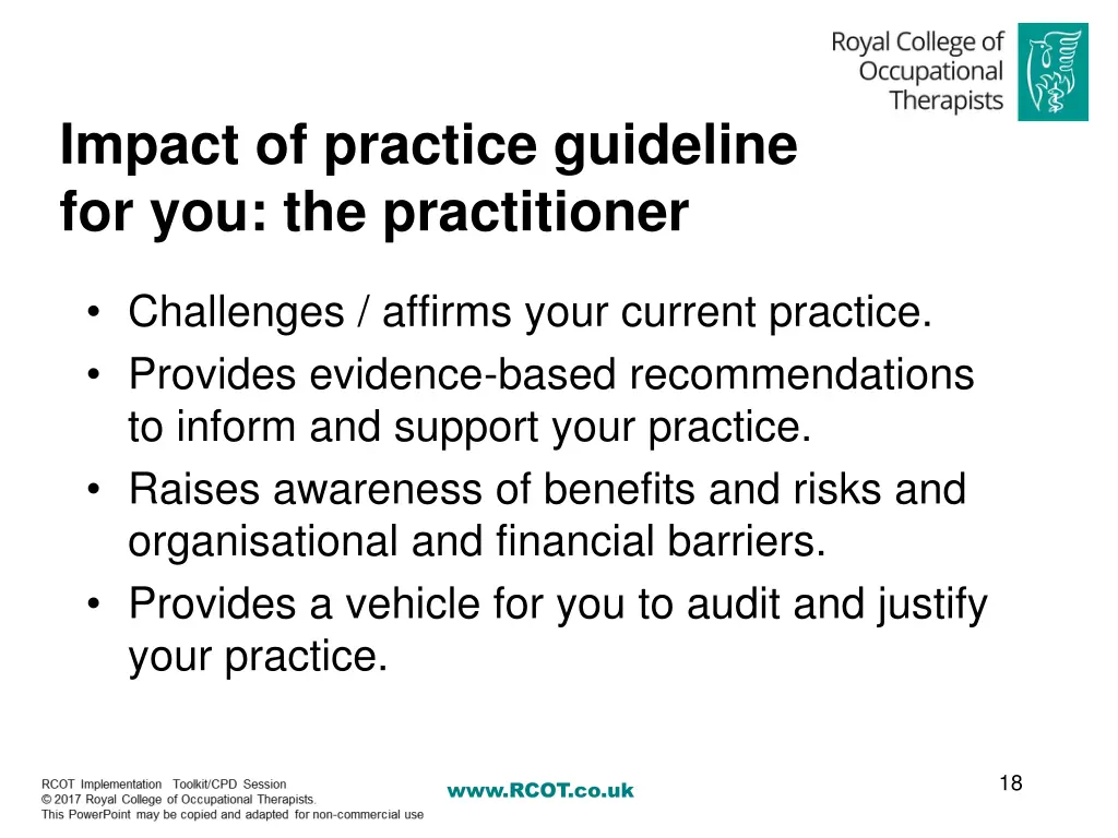 impact of practice guideline