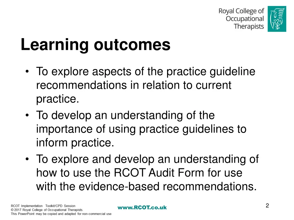 learning outcomes