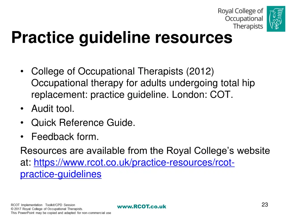 practice guideline resources