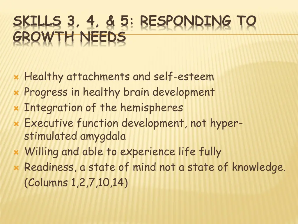 skills 3 4 5 responding to growth needs