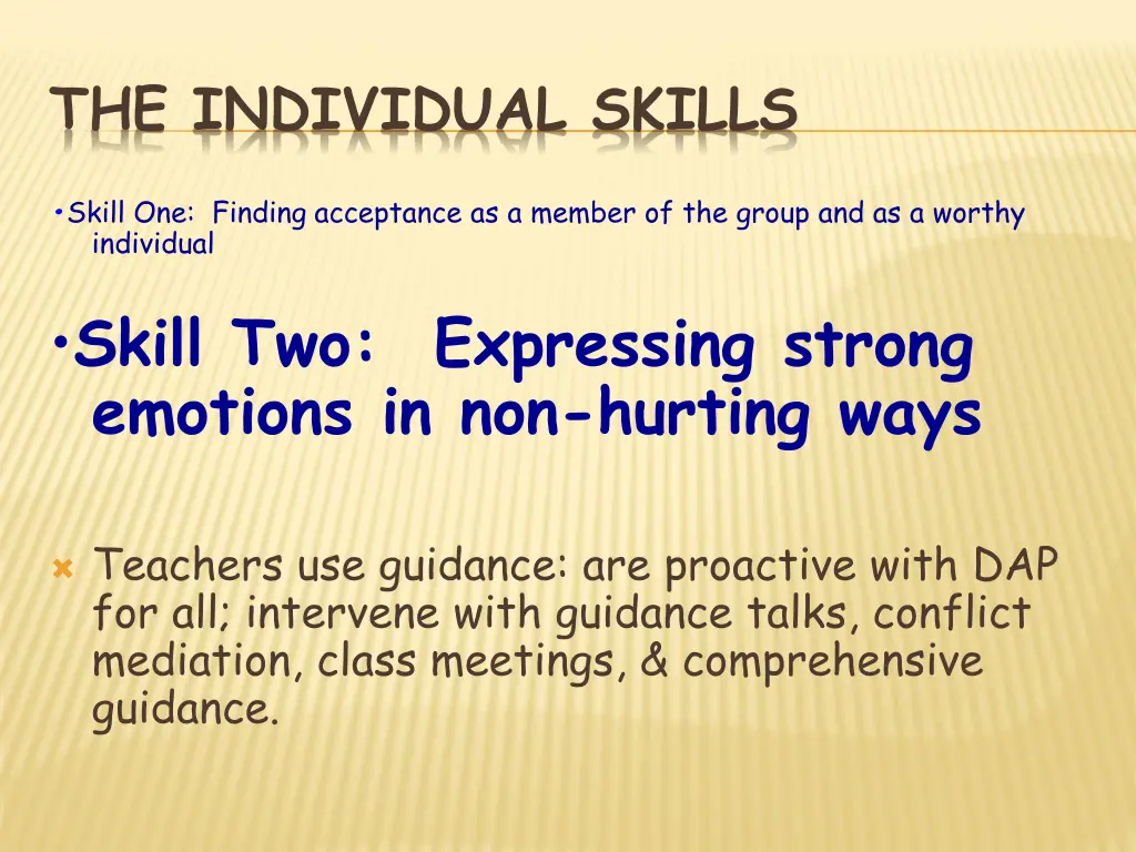 the individual skills 1