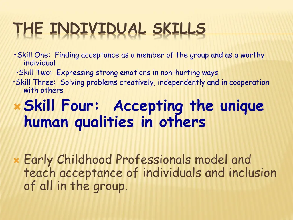 the individual skills 3