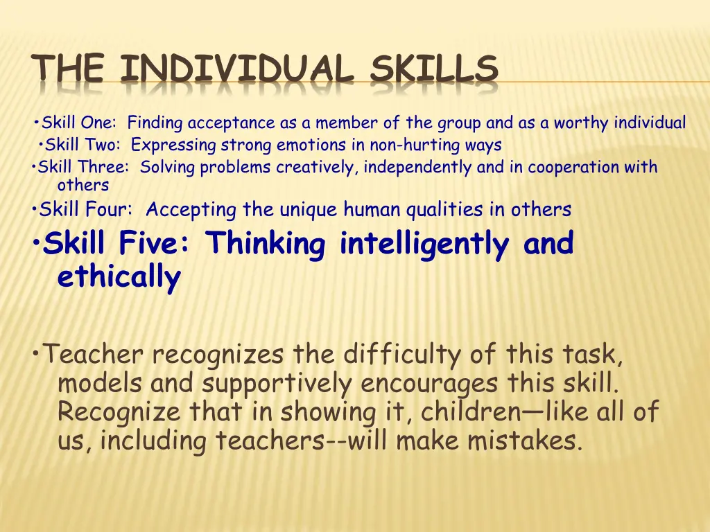 the individual skills 4