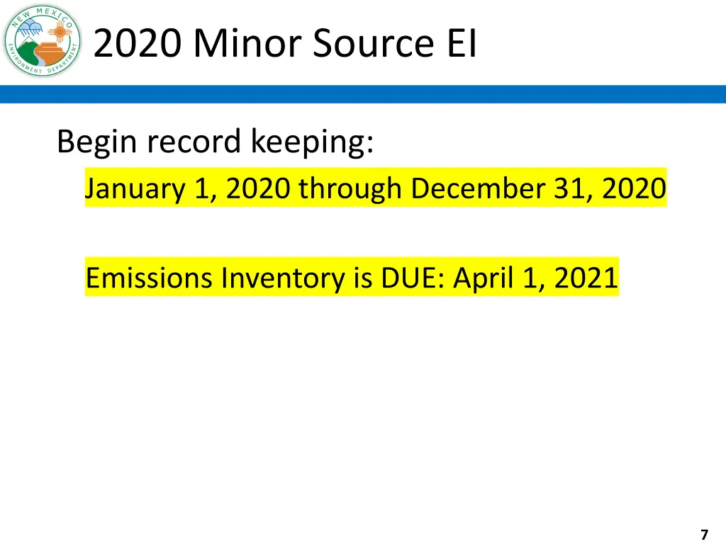 2020 minor source ei