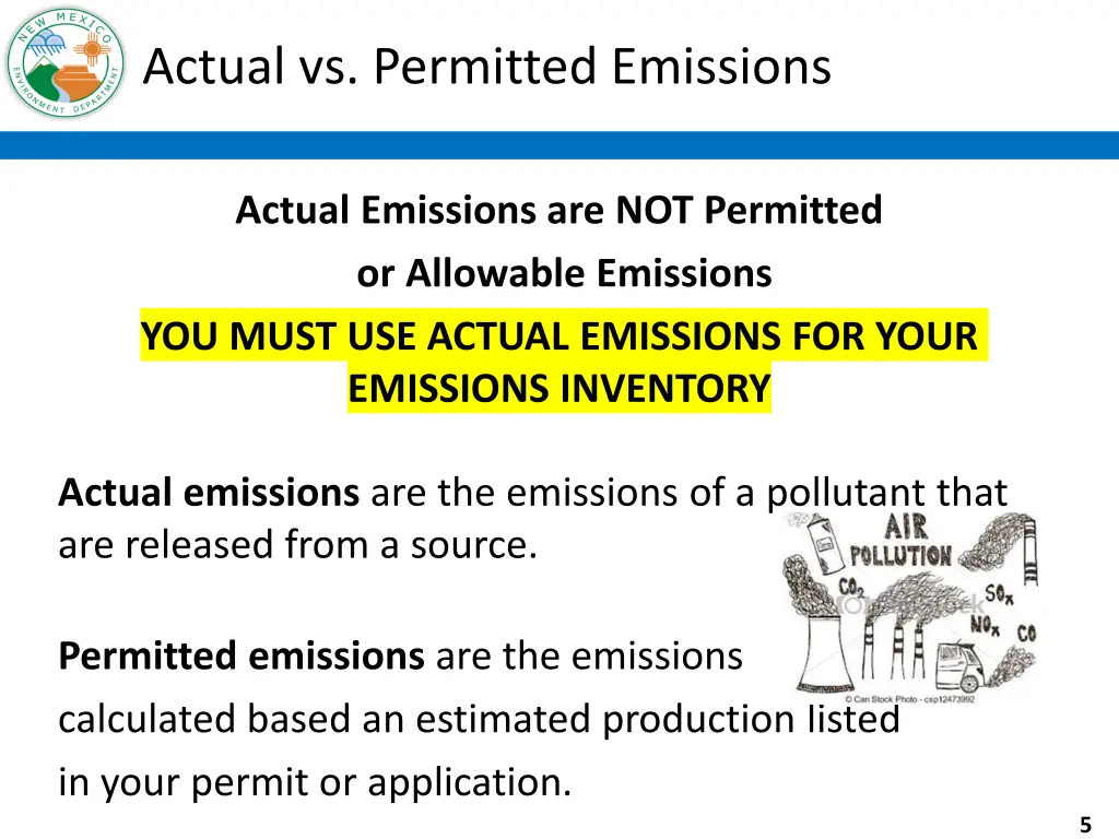 actual vs permitted emissions