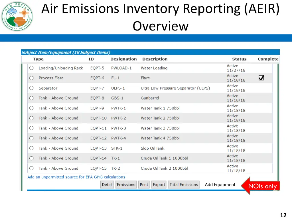 air emissions inventory reporting aeir overview