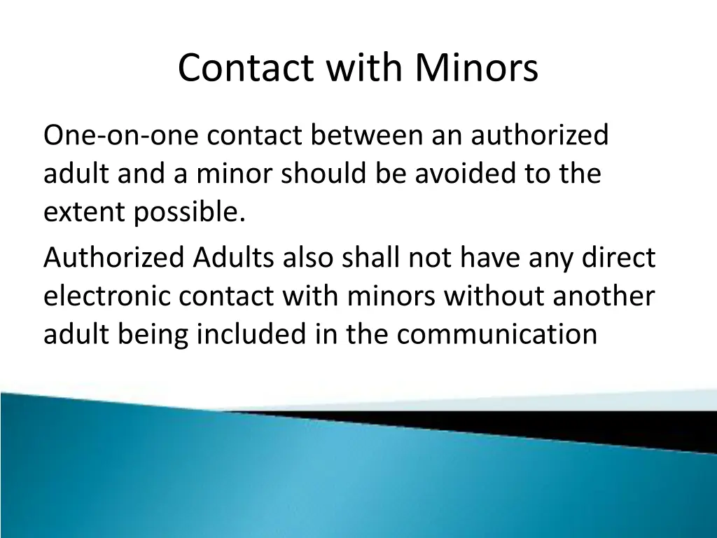 contact with minors