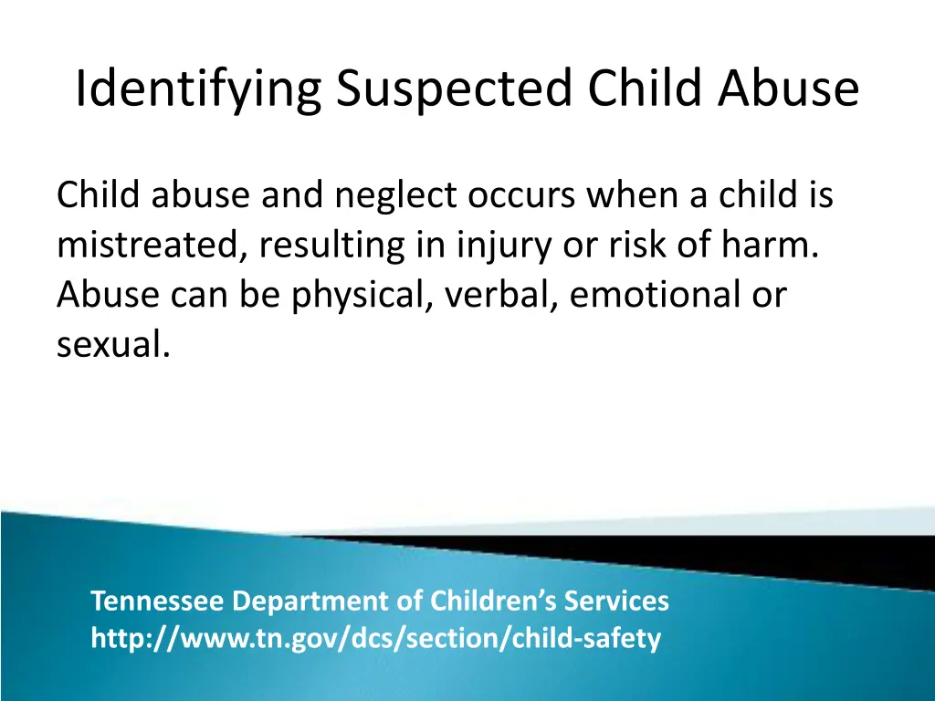 identifying suspected child abuse