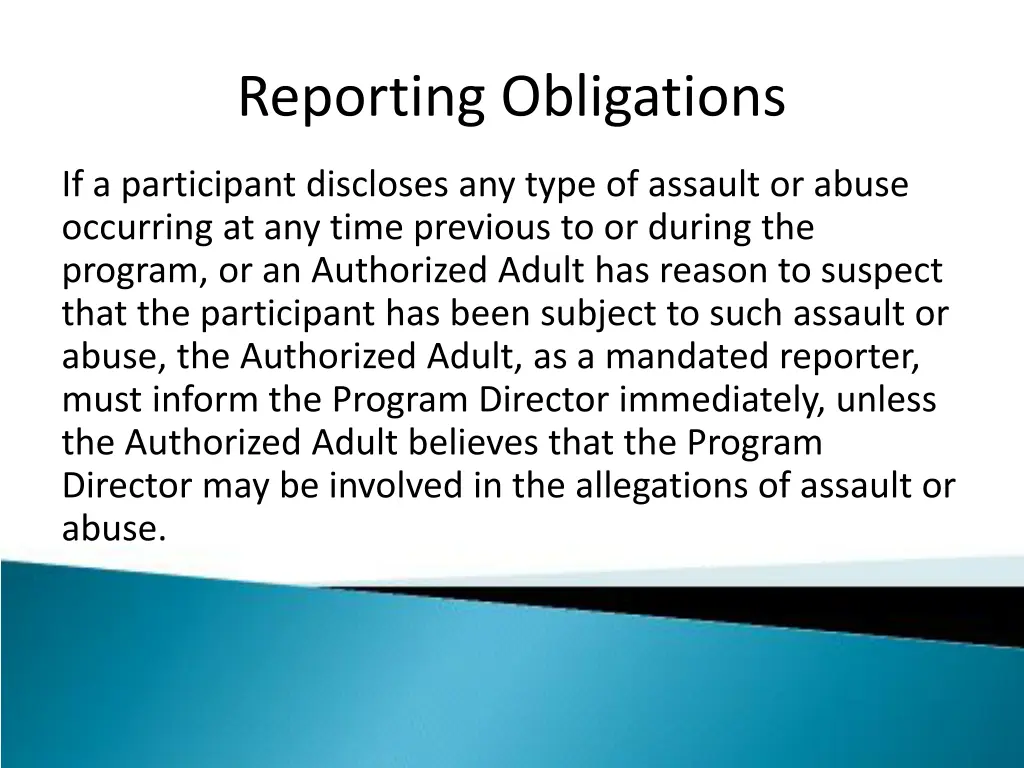 reporting obligations