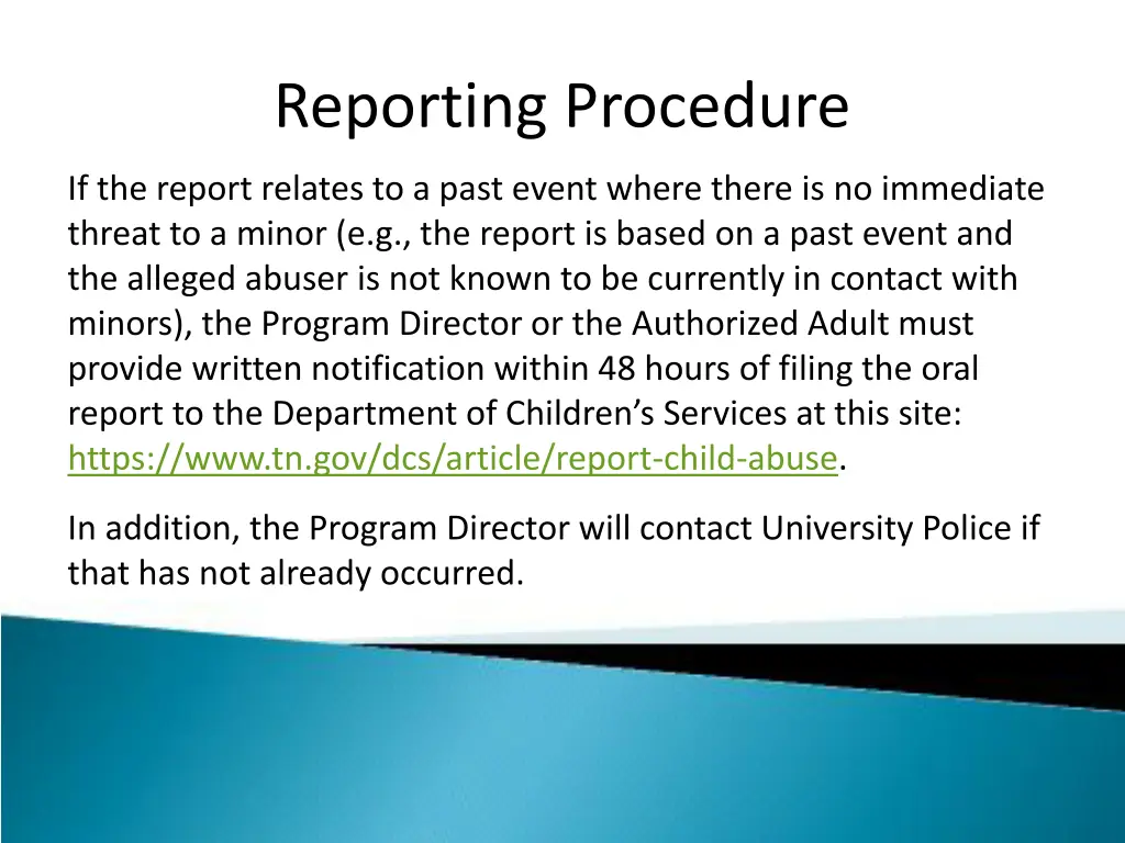 reporting procedure 1