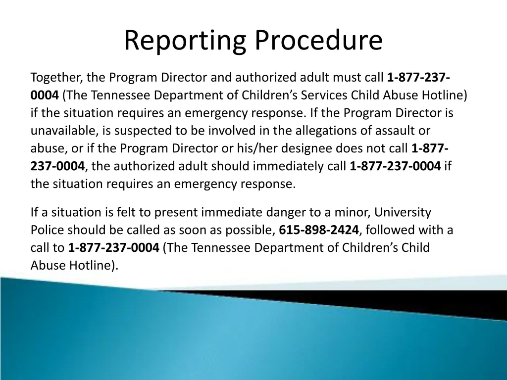 reporting procedure