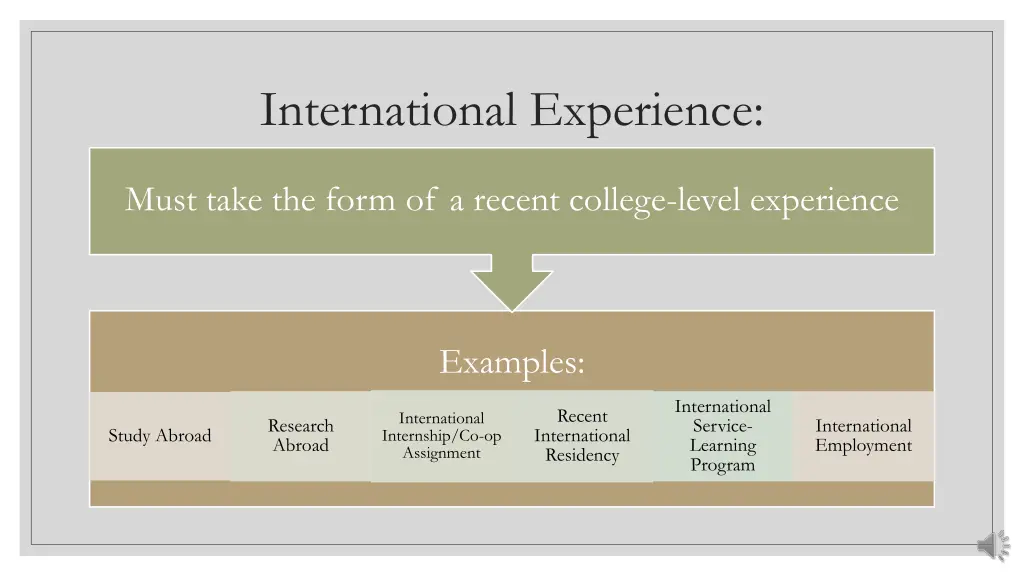 international experience