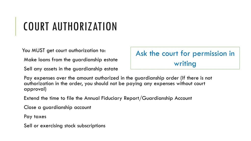 court authorization