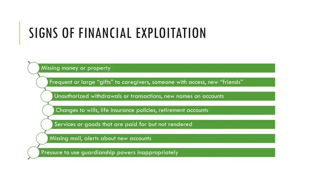 signs of financial exploitation