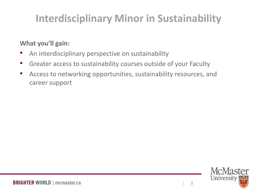 interdisciplinary minor in sustainability