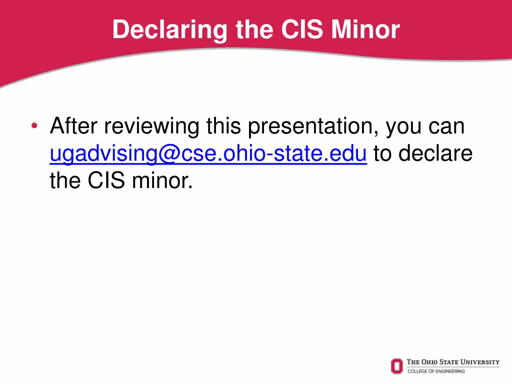 declaring the cis minor