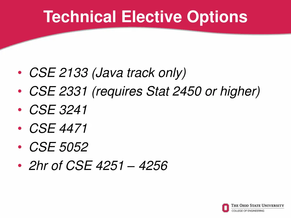 technical elective options