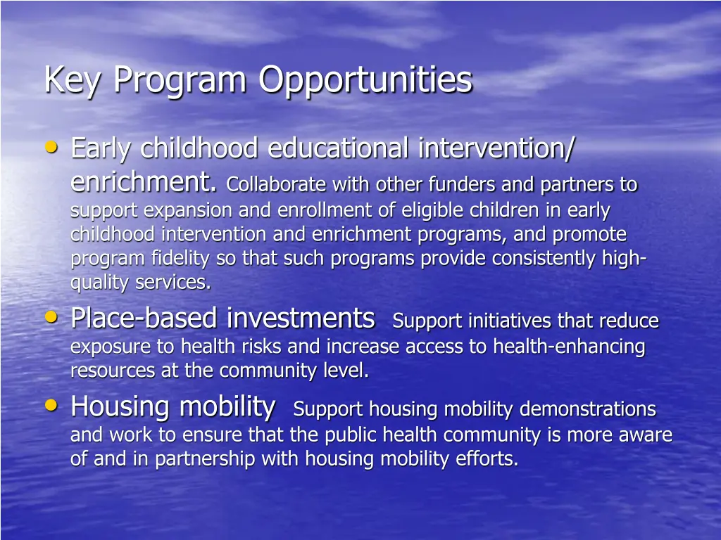 key program opportunities 2